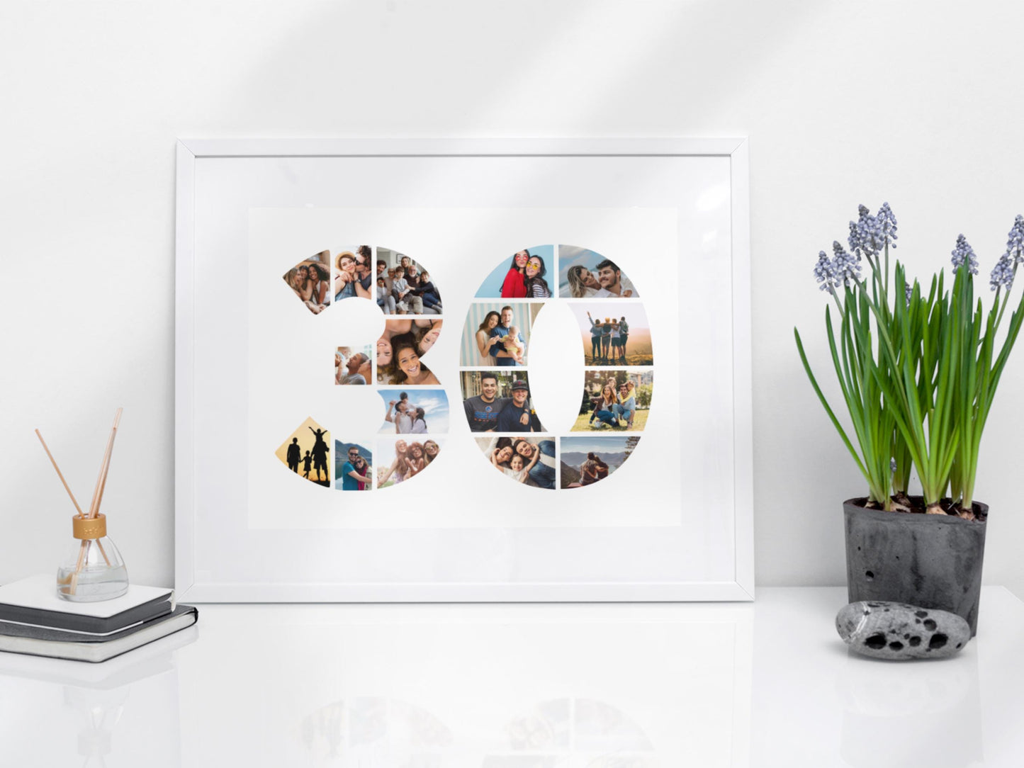 Custom Birthday Photo Collage Gift Print - Digital Print - 30th Birthday Print - 30 Photo Collage - Birthday Photo Print - 30th Gift