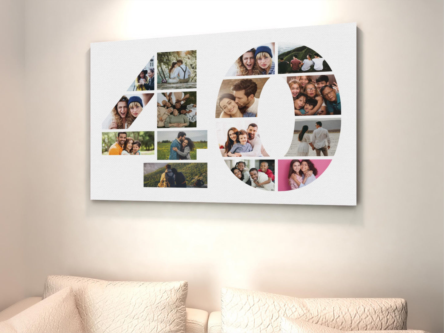 Custom Birthday Photo Collage Gift Print - Digital Print - 40th Birthday Print - 40 Photo Collage - Birthday Photo Print