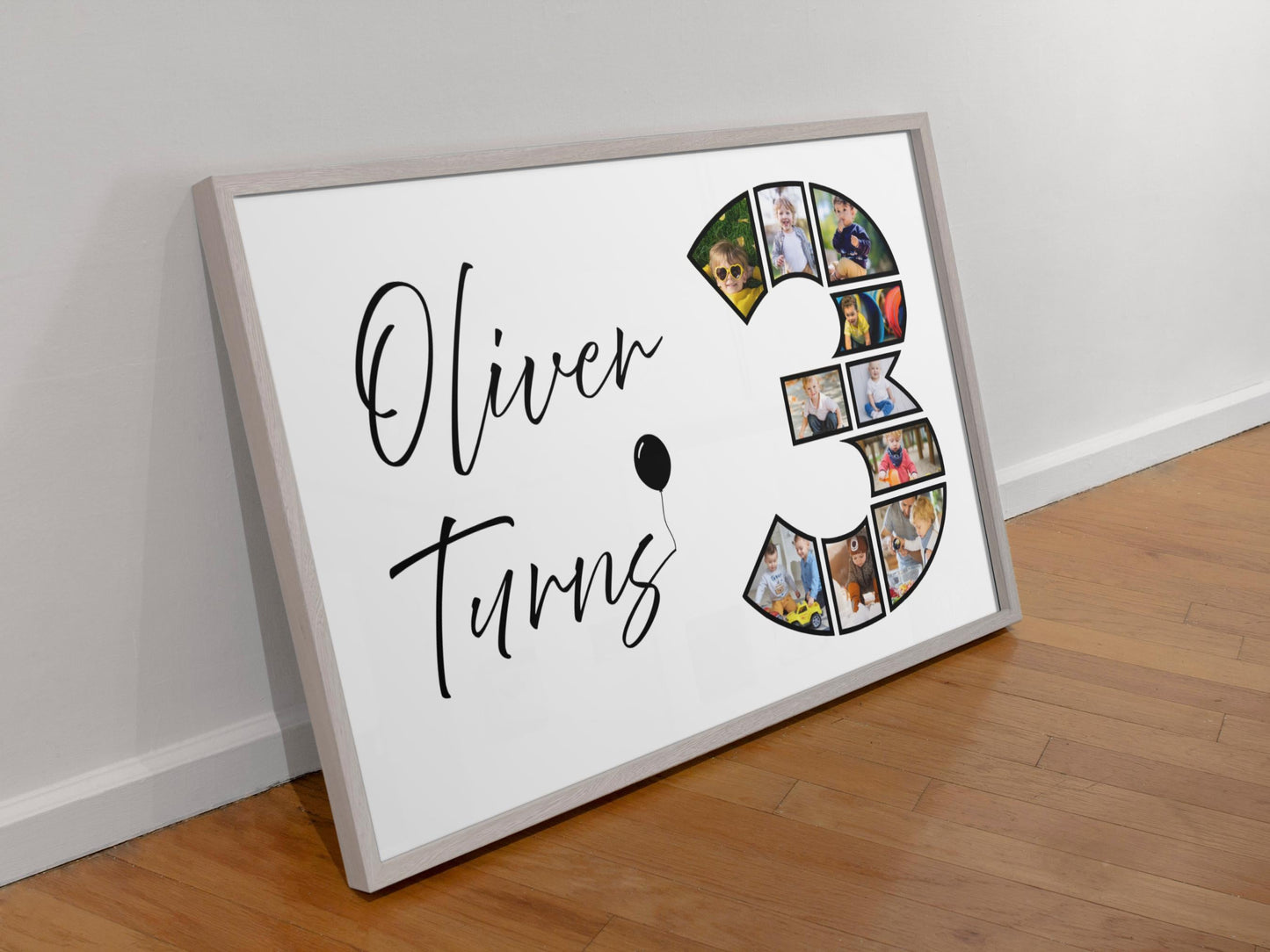 Custom 3rd Birthday Photo Collage - Digital 3rd Birthday Print - 3rd Birthday Gift - 3rd Birthday Photo Collage - Turns 3 Photo Collage