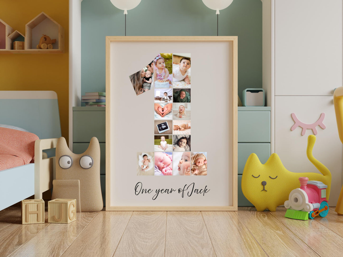 1st Birthday Photo Collage | 1 Photo Digital Print | Personalised First Birthday Gift | 1st Birthday Display | 1st Birthday Party | Canva