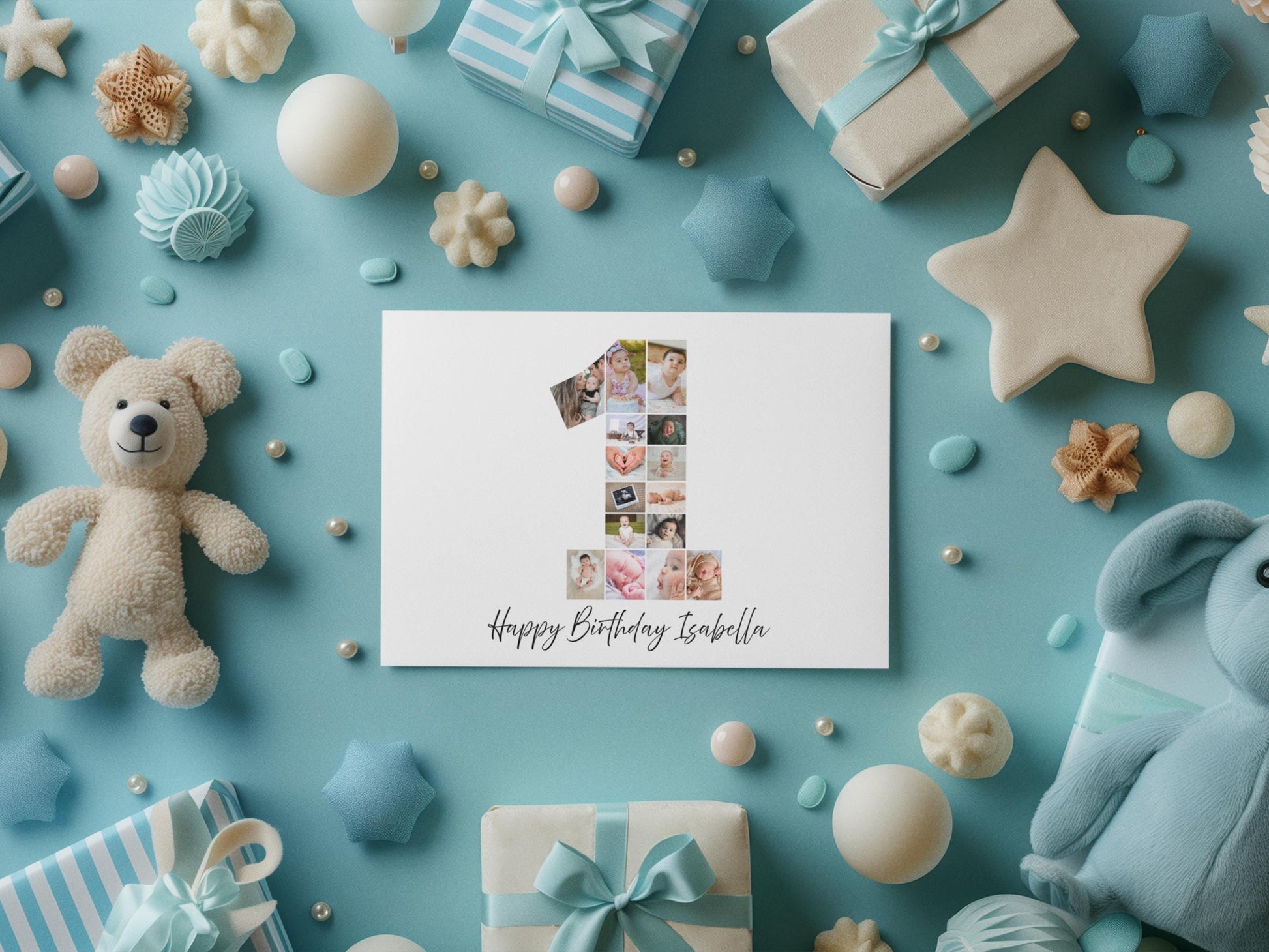 Custom 1st Birthday Photo Collage - Digital 1st Birthday Print - 1st Birthday Gift - 1st Birthday Photo Collage - 1st Birthday Template