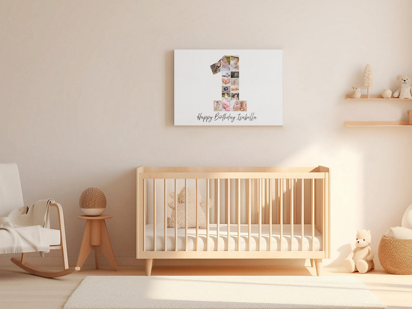 Custom 1st Birthday Photo Collage - Digital 1st Birthday Print - 1st Birthday Gift - 1st Birthday Photo Collage - 1st Birthday Template